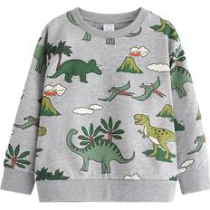 Lindex Sweatshirts Lindex Sweatshirt Dino Aop - Grey