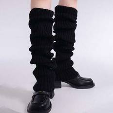 Stripes Arm & Leg Warmers Shein Solid Color Vertical Striped Warm Decorated Leg Warmers - Winter