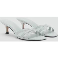 Blue - Slip-On Heeled Sandals Mango Kitten Heel Sandals With Straps - Sky Blue