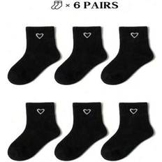Running Underwear Shein Heart-Shaped Children's Socks - Black
