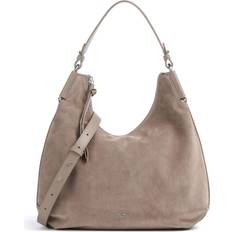 Beige Bucket Bags Coccinelle Rebekka Suede Hobo Bag - Taupe