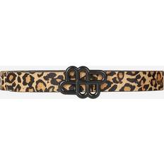Dame - Leopard Tilbehør Munthe Leopardbælte Med Emblem Spænde - Brown