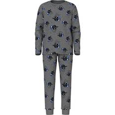 116 Pyjamasser Børnetøj Name It Dark Grey Mel Skull Noos Nightset - Blå/Mørkegråmeleret