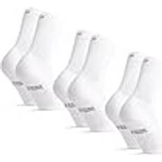 Classic Cotton Striped Tennis Crew Socks - White