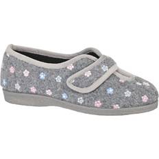 Rubber Slippers Sleepers Matilda Touch Fastening Womens Slippers - Grey
