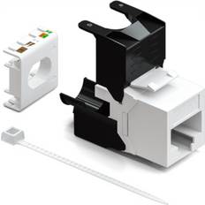 Silver Data- & Nätverksuttag DeleyCON CAT6a Keystone Jack RJ45 Module 500Mhz 10GBit