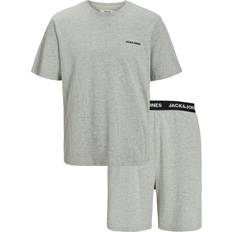 Jack & Jones Jersey Sovplagg Jack & Jones Pyjamas Kort Jaceverest 2-Pack Loungewearset Grå