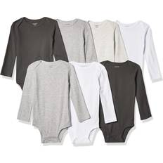 Carter's Baby 7-Pack Long Sleeve Bodysuits - White/Grey