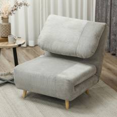 Homcom Soffor Homcom 2-i-1 Bäddsoffa Fåtölj Manchester Grå 193 x 82 cm Soffa