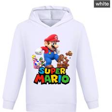 3-6M Hoodies VDstar Mario Print Casual Hoodie Sweater - White