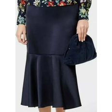Satin Fluted Midi Skirt - Midnight
