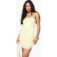 Long Dresses - Yellow boohoo Womens Lace Bandeau Smock Dress - Yellow