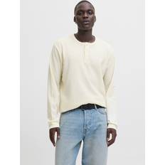 Jack & Jones Genanvendt materiale/Økologisk materiale Skjorter Jack & Jones Jjedover Henley Ls Tee Noos Cream