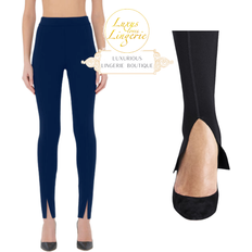Wolford Leggings Wolford Midnight Grace Leggings Slit Elegant Pants - Navy Blue