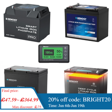 Renogy 100Ah 12V Lifepo4 Leisure Battery 500A Monitor