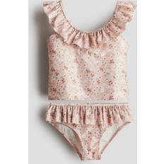 Pink Tankinis H&M Floral Flounce Trimmed Tankini - Light Dusty Pink