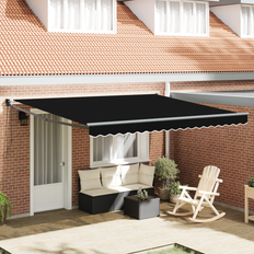 Sort Terrassemarkiser vidaXL Automatisk Udtækkelig Markise Sort 400x300 cm