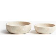 Beige Serving Bowls H&M 2-Pack Marble Bowls Beige Serving Bowl
