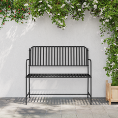vidaXL Outdoor Black Metal Standard Garden Bench