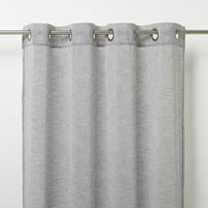 Howley Grey Plain Unlined Eyelet Voile Curtain 140cm 260cm Single