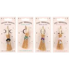 Brown Charms & Pendants Pack of 12 Lucky Crystal Broomstick Car Charms - Brown