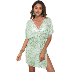 Women Swimsuit Cover-Ups & Sarong Wraps on sale Typecat Mesh Swimsuit Coverup Sheer See Through Elastic Dress - Green