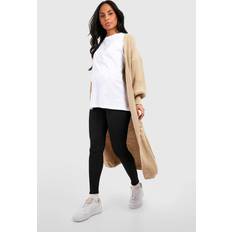 Maternity & Nursing Wear boohoo Womens Maternity Ribbed Over Bump Leggings Black 12