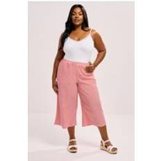 Yours Gingham Textured Midaxi Culottes - Red