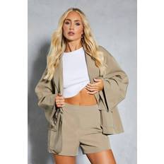Oversize - Women Blazers Misspap Womens Tailored Kimono Sleeve Button Closure - Beige