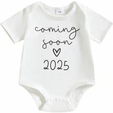 Children's Clothing Shein Newborn Baby Romper Short Sleeve Bodysuit - Number Print