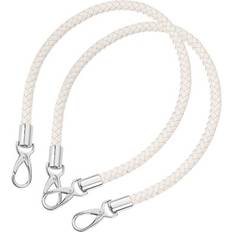 Beige Bag Accessories Uxcell Short Leather PU Braided Purse Replacement - Beige White Silver