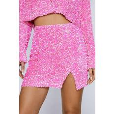 Cashmere Skirts Nasty Gal Premium Velvet Sequin Mini Skirt - Pink