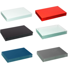 Cloths & Tissues Harbour Housewares Rectangle Glass Placemats 40cm x 30cm Set Place Mat
