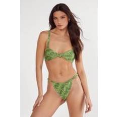 Bikinis on sale Nasty Gal Snake Knot Front Crop Bikini Set - Green
