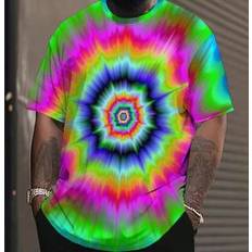 Men - Tie Dye T-shirts Shein Plus Size Men 3D Print Graphic T-Shirts - Colorful