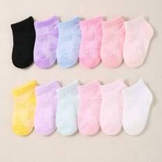 Children's Clothing Shein Baby Breathable Mesh Floral Printed Thin Socks - Spring/Summer