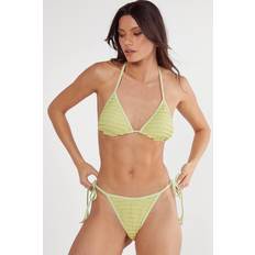 Fringes Swimwear Nasty Gal Ruffle Textured Lace Triangle Bikini Set - Green