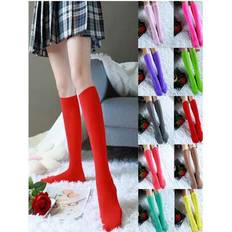 Velvet - Women Socks Shein Solid Color Velvet School-Inspired Knee Socks