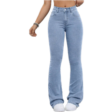 Shein ICON Casual Distressed Slim Fit Flare Leg Jeans