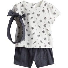 H&M Baby Grå 3-delt sett bomullstrikot 9-12M