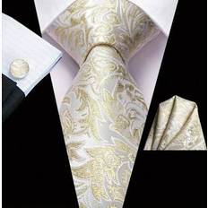 Men - White Ties Shein Men Tie Set Classic Fashion Necktie Set With Cufflink