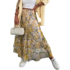 Shein Elegant Women's Casual Party Sweet Unique Lemon Pattern Skirt