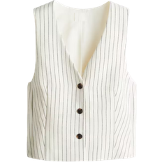 H&M Short Waistcoat - Cream/Striped