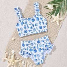Bikinis Shein Young Girls Cute Printed Bikini Sets - Beach Vacation