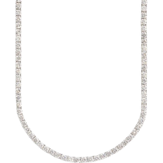Men - Silver Necklaces Cernucci Tennis Chain Necklace - Silver/Transparent