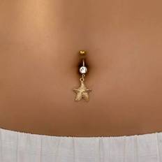 Piercings Shein Golden Color Starfish Navel Ring Marine Sea Star Charmed - Beachy Body