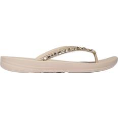 Fitflop Slippers & Sandals Fitflop Iqushion Multi Crystal Ergonomic Flip Flops - Stone Beige