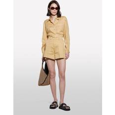 Orange - Women Shirts SISLEY Garment Washed Pure Linen Shirt - Mid Yellow