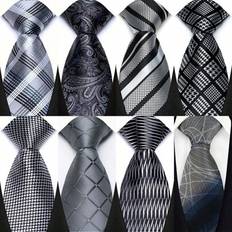 Polyester Ties Shein Luxury 8CM Men Tie Jacquard Woven - Gray Grey