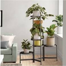 Pots, Plants & Cultivation H&O Direct 5-Tier Metal Plant Stand Black